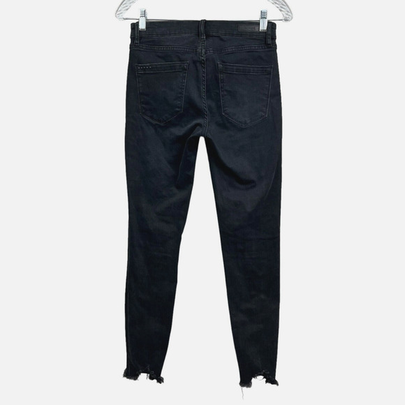 Blank NYC Womens Jeans Faux Pearl Skinny Stretch Raw Hem 5‎ Pocket Black Sz 27 - Picture 5 of 8